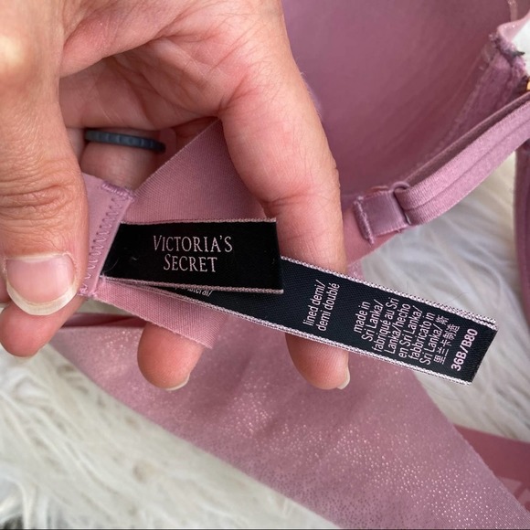 Victorias Secret pink blush sparkle lined Demi 36B - Picture 4 of 5